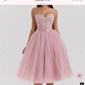 House of CB Pink Strapless Dress
